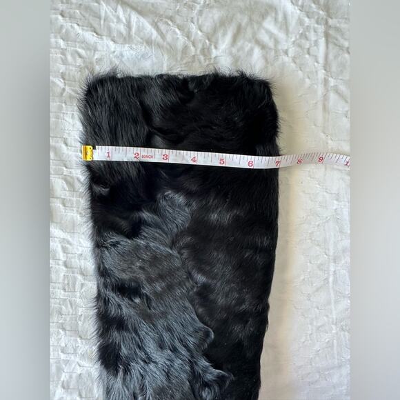 Vintage Christian Dior Black Fur Knee-high Boots 37.5 EU - Picture 13 of 16